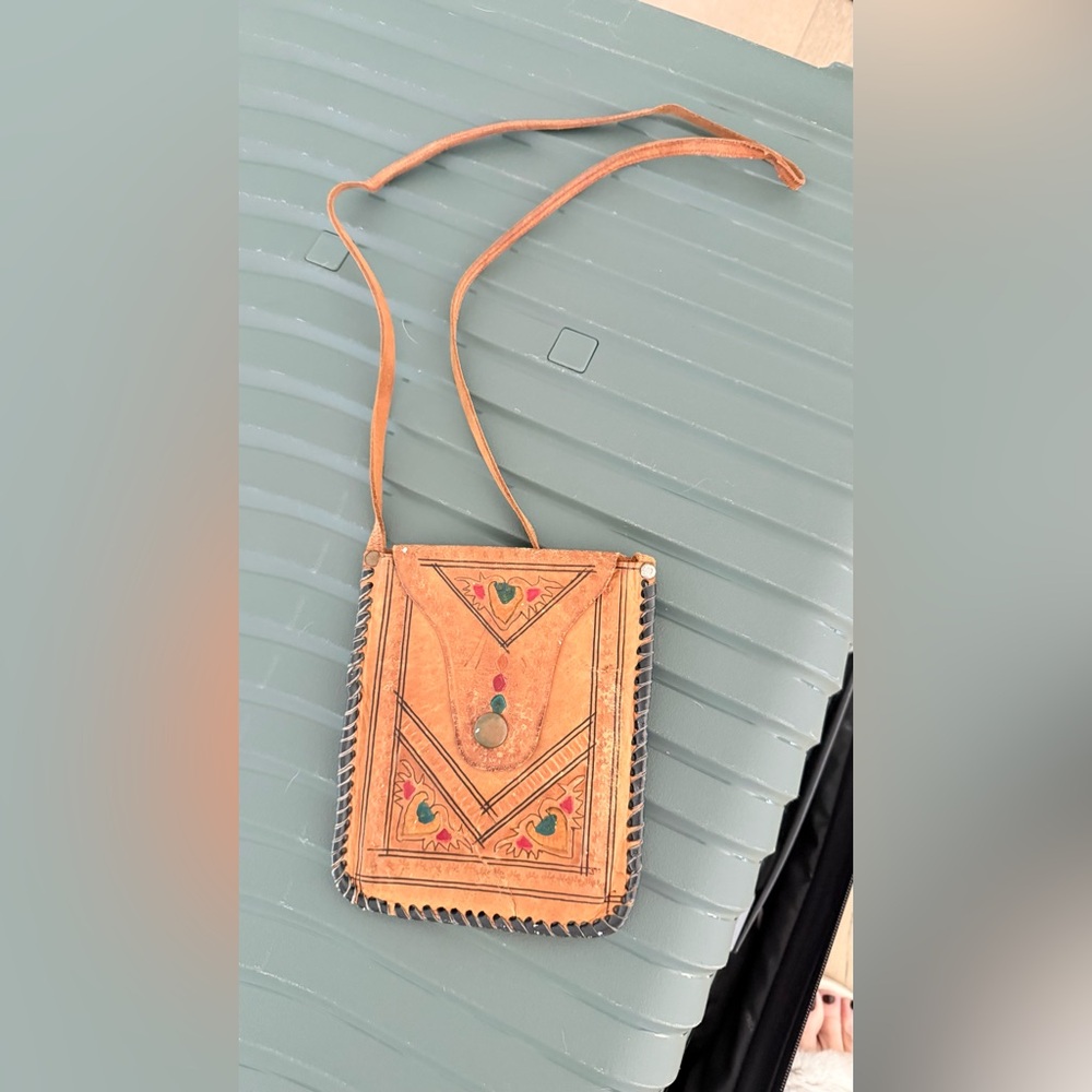 Handcrafted Tan Leather Crossbody Bag